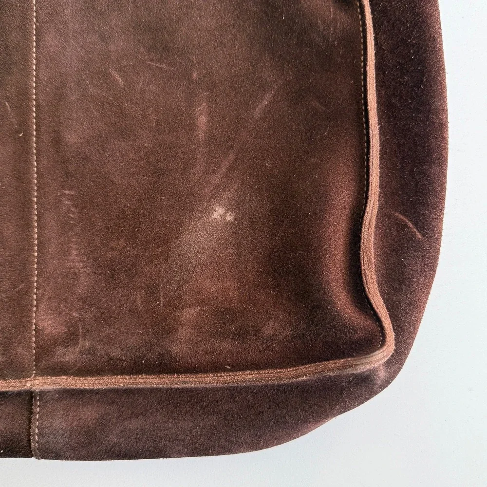 Banana Republic VTG Y2K Genuine Suede Messenger School Chocolate‎ Shoulder Bag